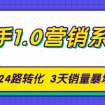 猎手1.0营销系统，从0到1，营销实战课，24路转化秘诀3天销量暴增20倍