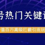 公众号热门关键词截留精准引流实战课程，价值百万高级拦截引流玩法！