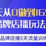 抖品牌店播·5天流量训练营：28天从0做到1650万，抖品牌店播玩法