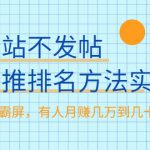 不建站不发帖做外推排名方法实操，持久seo霸屏，有人月赚几万到几十万