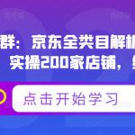 贝千电商店群：京东全类目解析，京东店群专业运营，实操200家店铺，纯实战经验