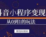 商梦网校-抖音小程序一个能日入300+的副业项目，变现、起号、素材、剪辑