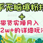 商梦网校-《知乎无脑爆粉技术》+图文带货月入2W+的玩法送素材