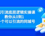 同城引流底层逻辑实操课，教你从0到1做一个可以引流的同城号（价值4980）