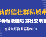 玩转微信社群私域带货，学会就能赚钱的社交电商，在家兼职副业再挣8000+