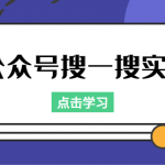 公众号搜一搜实训，收录与恢复收录、 排名优化黑科技，附送工具（价值998元）