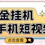 外面收费1980的手机短视频挂机掘金项目，号称单窗口5的项目【软件+教程】