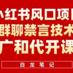 小红书风口项目日入300+，小红书群聊禁言技术代开项目，适合新手操作