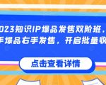 2023知识IP爆品发售双阶班，左手爆品右手发售，开启批量收钱