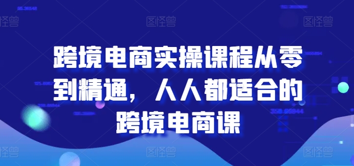 跨境电商实操课程从零到精通，人人都适合的跨境电商课