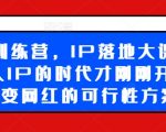 超级IP训练营，IP落地大课震撼来袭，个人IP的时代才刚刚开始，素人变网红的可行性方案