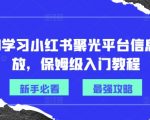 从0-1学习小红书聚光平台信息流投放，保姆级入门教程