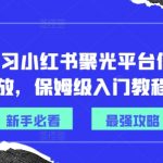 从0-1学习小红书聚光平台信息流投放，保姆级入门教程