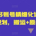 短剧多账号精细化运营和规划，搬运+原创