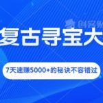 抖音复古寻宝大作战，7天速赚5000+的秘诀不容错过【揭秘】