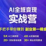 Ai全域变现实战营，手把手带你赚到副业第1桶金