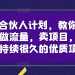 创业IP合伙人计划，教你做知识付费，做流量，卖项目，一个可以持续很久的优质项目