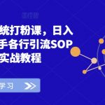 全网首套系统打粉课，日入3k+，手把手各行引流SOP团队实战教程