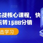 1688分销实战核心课程，快速学会玩转1688分销