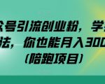 公众号引流创业粉，学会这个方法，你也能月入30000+ (陪跑项目)