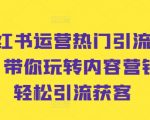 小红书运营热门引流课程，带你玩转内容营销，轻松引流获客