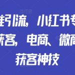 矩阵精准引流，小红书专业号矩阵精准获客，电商、微商、门店获客神技