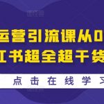 小红书运营引流课从0～1-小红书超全超干货