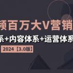 2024短视频百万大V营销课【3.0版】账号体系+内容体系+运营体系(24节)