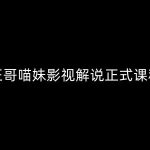 汪哥影视解说正式课程：剪映/PR教学/视解说剪辑5大黄金法则/全流程剪辑7把利器等等