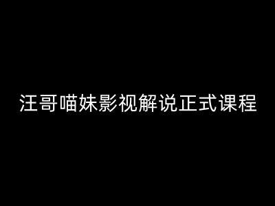 汪哥影视解说正式课程：剪映/PR教学/视解说剪辑5大黄金法则/全流程剪辑7把利器等等