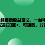 搜狐视频自撸收益玩法，一台电脑收益可以达到3k+，可矩阵，收益更高【揭秘】