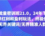 线上流量密训班21.0，24年下半年-无界红利和盈利玩法，终极优化/无界关键词/无界精准人群