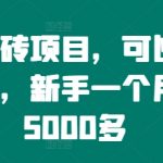 手机搬砖项目，可以矩阵化操作，新手一个月轻松5000多