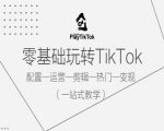 零基础玩转TikTok，配置一运营一剪辑一热门一变现，一站式教学