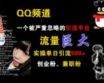 QQ频道，一个被严重忽略的引流平台，流量巨大 实操单日引流500+创业粉兼职粉【揭秘】