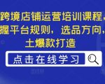 Ozon跨境店铺运营培训课程，快速掌握平台规则，选品方向，本土爆款打造