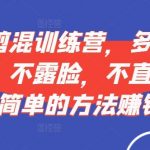 短视频‮剪混‬训练营，多平‮视台‬频挂车，不露脸，不直播，用最简单的方法赚钱