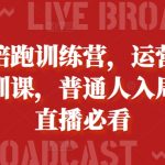 主播陪跑训练营，运营型主播培训课，普通人入局抖音直播必看