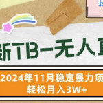 【最新TB-无人直播】11月最新，打造你的日不落直播间，轻松月入过W【揭秘】