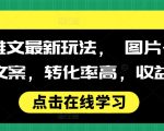 小说推文最新玩法， 图片+搭配小说文案，转化率高，收益稳定