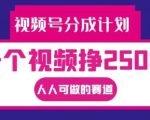 视频号分成计划，一个视频挣2500+，人人可做的赛道【揭秘】