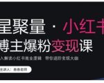 小红书博主爆粉变现课，深入解读小红书商业逻辑，带你进阶变现大咖