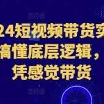 2024短视频带货实战课，搞懂底层逻辑，不再凭感觉带货