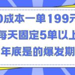 人人都需要的东西0成本一单199元每天固定5单以上年底是的爆发期【揭秘】