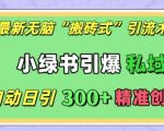 最新无脑“搬砖式”引流术，小绿书引爆私域圈，全自动日引300+精准创业粉【揭秘】