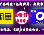 0成本扩容网盘+免费会员，卖技术，拉新，咸鱼最新玩法，实现多重管道收益，一鱼多吃，轻松日入500+