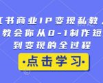 小红书商业IP变现私教，手把手教会你从0-1制作短视频到变现的全过程